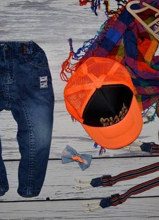 18 месяцев 80 - 86 см фирменные джинсы скины для моднявок узкачи утеплены с нашивками