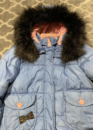 H&m 5690 детская куртка с мехом 💙🖤💙7 фото