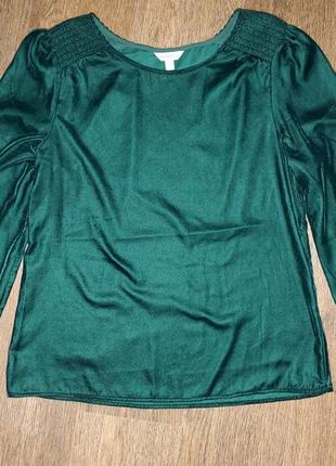 Изумрудная бархатная велюровая блуза monsoon оксамитова под винтаж4 фото