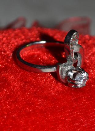 Изящное серебристое колечко,кольцо,каблучка с фианитом ( ссср )3 фото