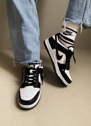 Nike dunk low black брендові круті чорно білі кросівки найк унісекс жіночі круті чорно-білі кросівки тренд3 фото
