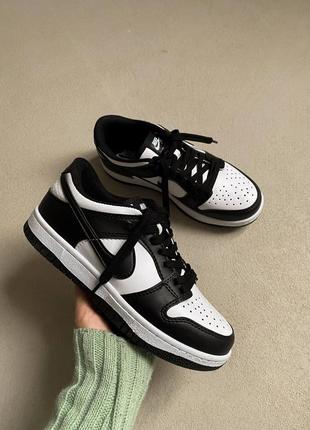 Nike dunk low black брендовые крутые черно белые кроссовки найк унисекс жіночі круті чорно-білі кросівки тренд