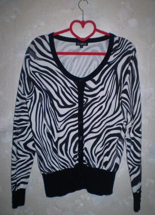 Женский кардиган c.m.d 44-46р. s-m черно-белый, вискоза