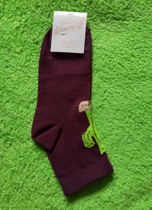 Носки с приколами кот кактус бордовые3 фото