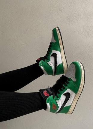 Nike jordan 1 retro lucky green брендові круті зеленве високі кросівки найк джордан високі модні зелені кросівки тренд