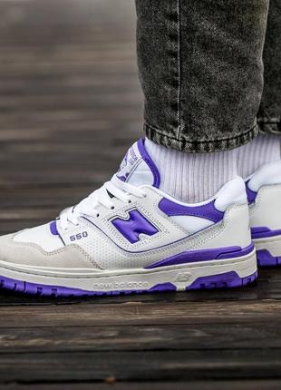 Мужские кроссовки new balance 550 white\purple