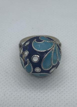 Кільце срібло 875 емаль вінтаж