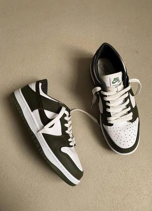 Nike dunk low khaki брендові круті кросівки найк хакі оливкові трендова модель чоловічі кроси найк чоловічі низькі модні кросівки хакі