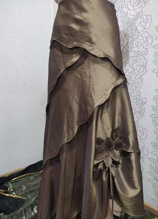 Шикарна максі в пол спідниця юбка декор волани.6 фото