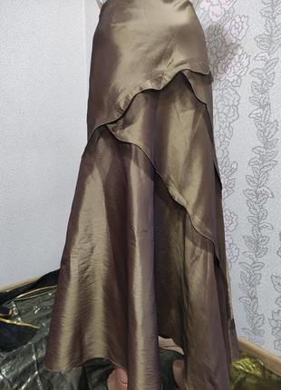 Шикарна максі в пол спідниця юбка декор волани.7 фото