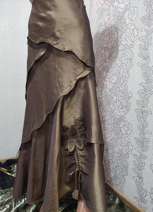 Шикарна максі в пол спідниця юбка декор волани.4 фото