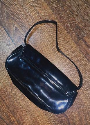 Лакова сумка багет міні сумка2 фото