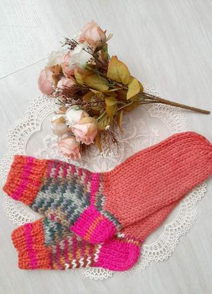 Яскраві в'язані шкарпетки hand made розм 43-453 фото