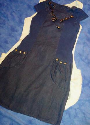 Льон! натуральне плаття в стилі бохо,42-46разм.,пог-42-52см..