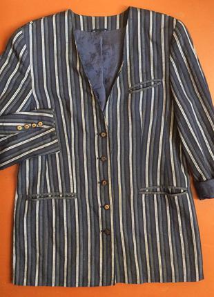 Подовжений піджак бавовна/віскоза/льон. 46-48 укр.