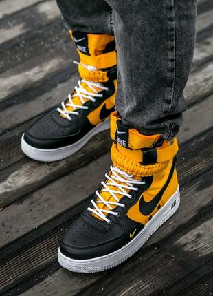 🖤💛nike air force sf black yellow💛🖤чоловічі кросівки найк форс, кросівки найк чоловічі3 фото