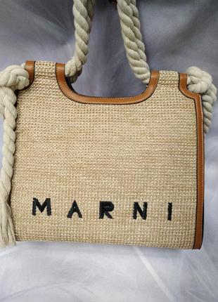 Сумка шопер плетіння в стилі marni💛