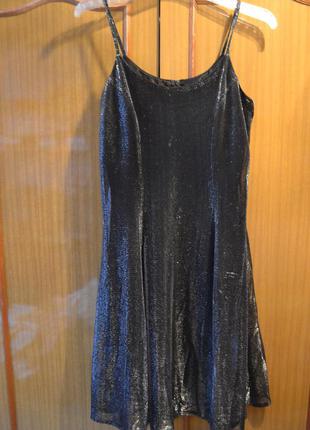 Роскошное сияющее платье-сарафан "серебристый металлик" в бельевом стиле glamour5 фото