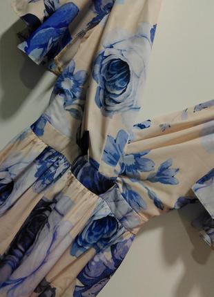 Изысканное макси-платье с цветочным принтом на запах asos, платье с открытой спиной3 фото