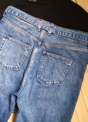 Кюлоты джинсовые джинсы с поясом & denim wide high waist ☕ наш 46р5 фото