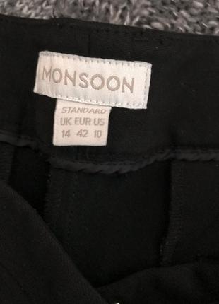 Классические черные прямые брюки с высокой талией monsoon (размер 14/42)3 фото