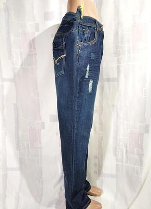 Зауженные джинсы с гранжем, джинсы бойфренд, 85% хлопка3 фото