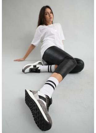 Натуральная женские кроссовки кожа+замша2 фото