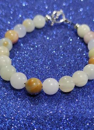 Браслет-оникс-белый 17 см.