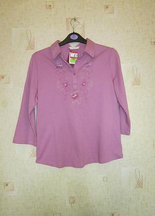 Бузкова кофточка блузка з чистого котону