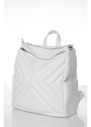 Жіночий рюкзак білий екошкіра6 фото