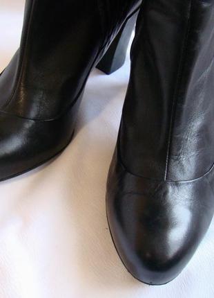 Сапоги женские демисезонные кожаные высокие черные clarks5 фото