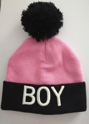 Шапка boy двойная мягкая теплая