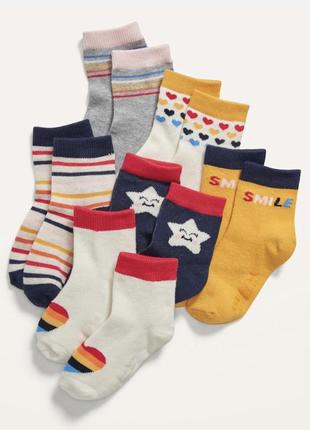 Детские носки, носочки для девочки old navy, набор носков 6 пар, р. 12-24 м, 80-92