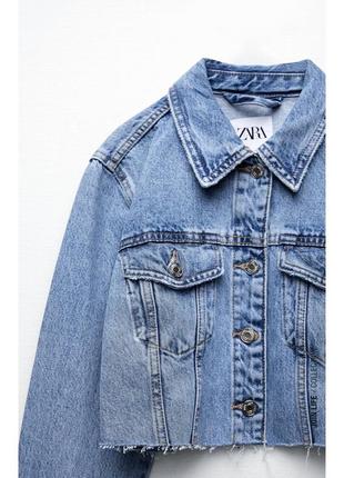 Джинсовая куртка рубашка сорочка джинсовая курточка зара3 фото