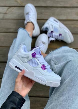 Кросівки nike collection air jordan 4 'white purple' кросівки