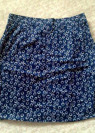 40р. синяя юбка в горошек4 фото