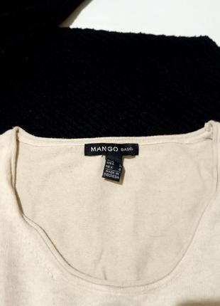 Mango basics базовое трикотажное платье двухцветное платье2 фото