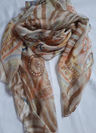 Широкий шарф палантин шелк+вискоза ( 87 см на 180 см)4 фото