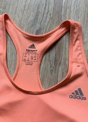 Спортивный топ без чашек  adidas techfit compression бюстгальтер для фитнеса бега зала4 фото