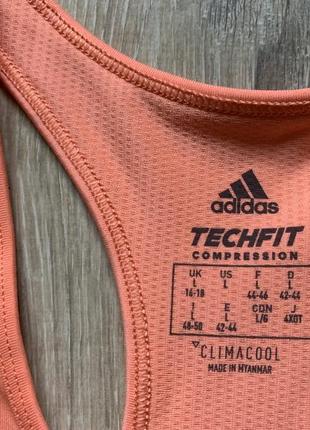 Спортивный топ без чашек  adidas techfit compression бюстгальтер для фитнеса бега зала5 фото