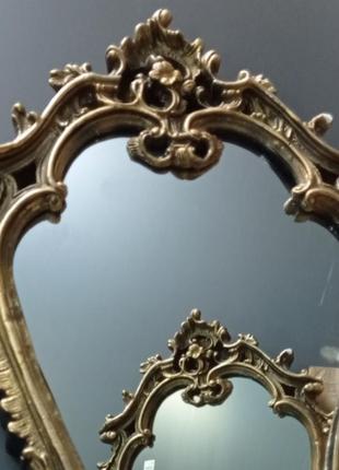 Старовинне зеркало в гіпсовій рамі1 фото