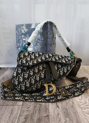 Saddle брендовая шикарная жаккардовая сумочка трендовая модель жіноча елегантна картата сумка