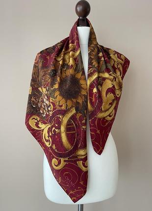 Шелковый винтажный платок шарф палантин бренд chanel3 фото
