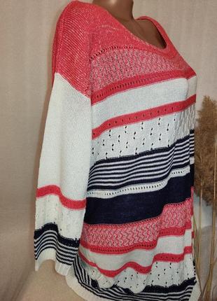 🔥 красивый нарядный тоненький итальянский свитер в полоску 💥🔥4 фото