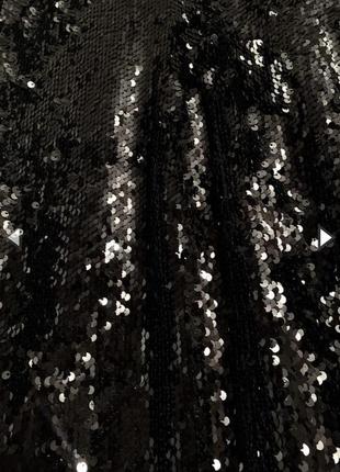 Вечернее чёрное платье в пайетках bershka4 фото