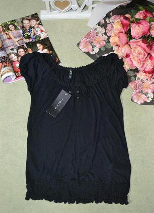 🍓черная футболка amisu! 100% viscose!