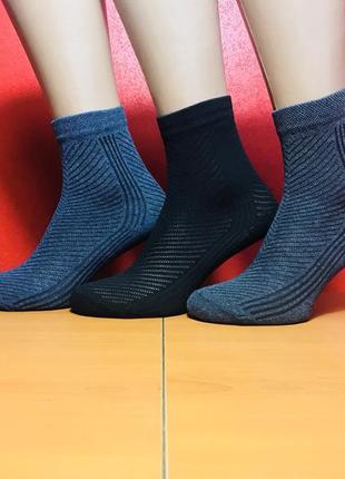 Шкарпетки чоловічі літні сітка бавовна + льон житомир розмір 25(38-40) , 27(41-43) асорті опт1 фото
