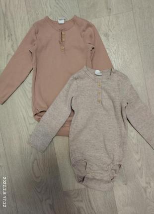 Бодіки з довгим рукавом h&m,2 - 3 роки, 98 див. комплект.