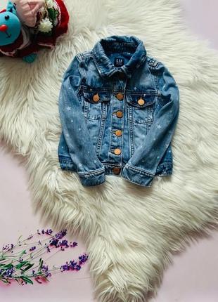Стильная модная джинсовая куртка gap девочке 3-4 года