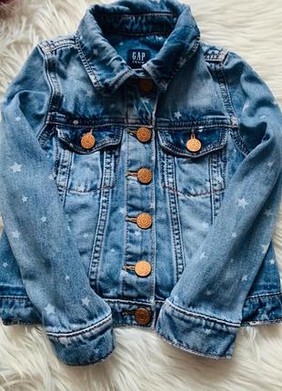 Стильная модная джинсовая куртка gap девочке 3-4 года3 фото